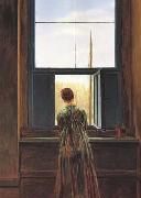 Caspar David Friedrich Woman at the Window (mk10) oil painting reproduction